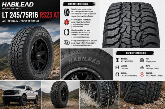 LLANTA LT 245/75R16 RS23 AT marca HABILEAD