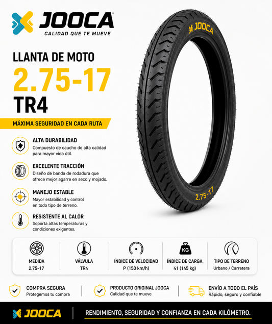 LLANTA 2.75-17 TR4 MARCA JOOCA